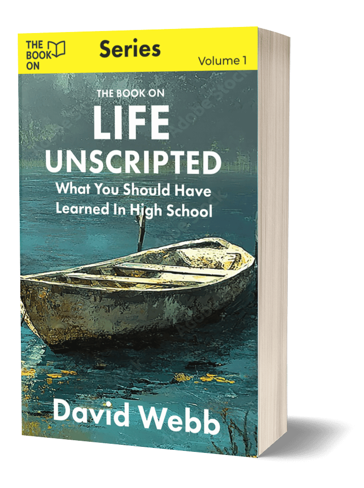 Life Unscripted book cover with a boat illustration.